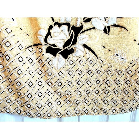 TC Fashion Women's Medium Yellow VTG BLING Blouse SS (Has Pulls) See Photos - Picture 6 of 10